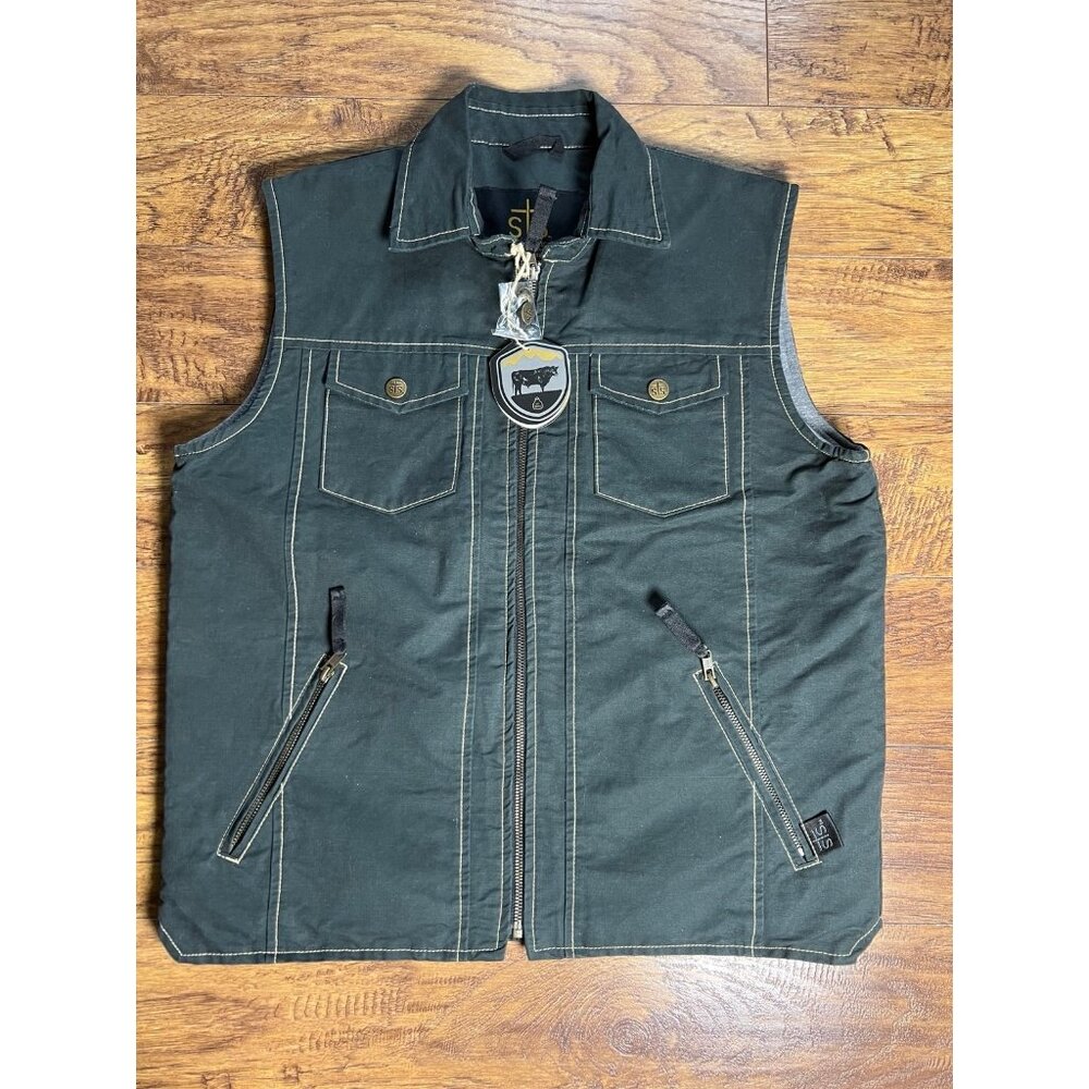 STS Ranchwear Boys' Youth Arena Twill Vest size XL New